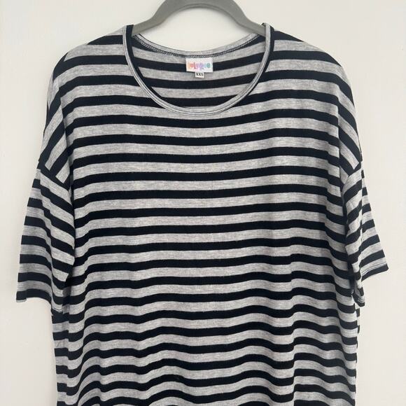 Lularoe Irma Top in Striped Grey/Black - Picture 3 of 6